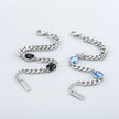 Blue & Black Crystal Titanium Steel Bracelet
