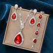 Sapphire & Ruby Teardrop Jewelry Set
