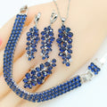 Blue Zircon Jewelry Set - 4-Piece Collection