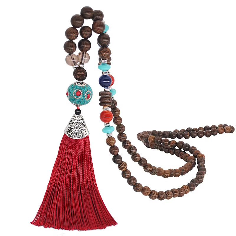 Bohemia Long Necklace Women Long Chain Sweater Chain Ethnic Tassel Necklaces Bijoux Femme Colar Clothing Jewelry Wholesale Bff