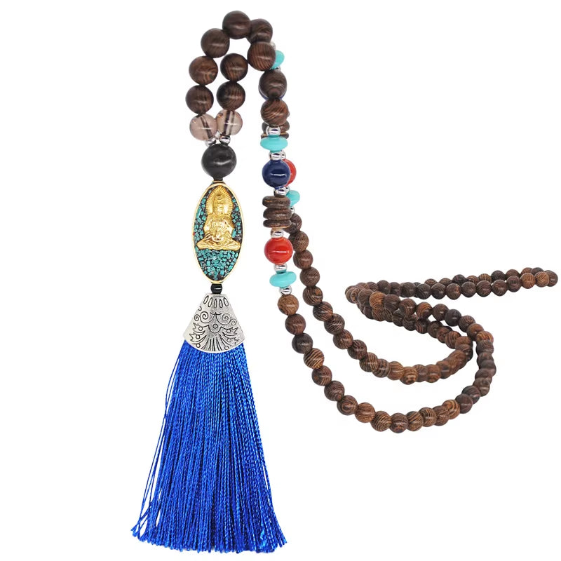 Bohemia Long Necklace Women Long Chain Sweater Chain Ethnic Tassel Necklaces Bijoux Femme Colar Clothing Jewelry Wholesale Bff