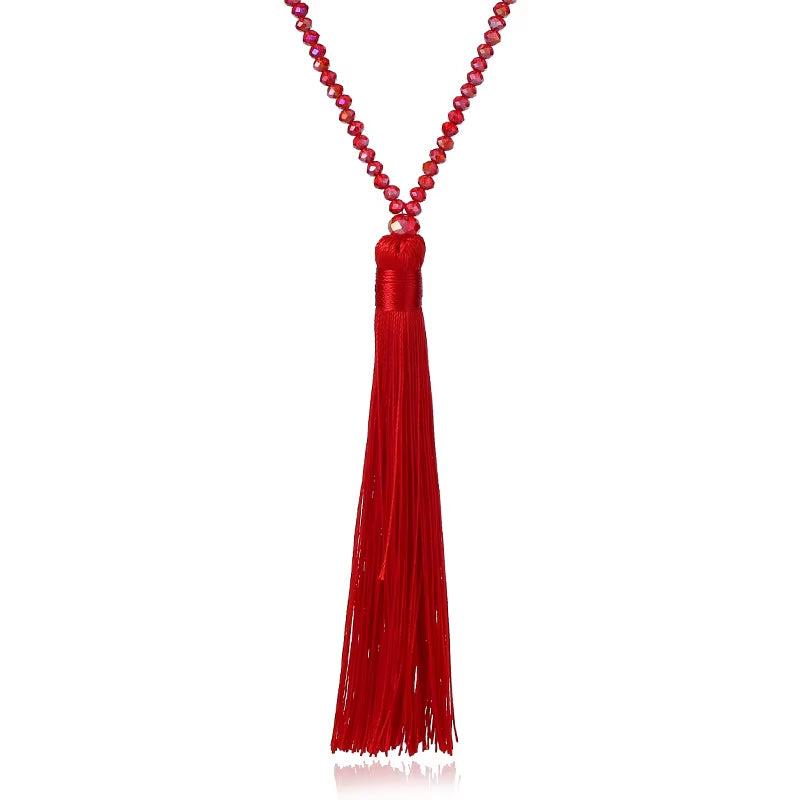 Bohemia Long Necklace Women Long Chain Sweater Chain Ethnic Tassel Necklaces Bijoux Femme Colar Clothing Jewelry Wholesale Bff