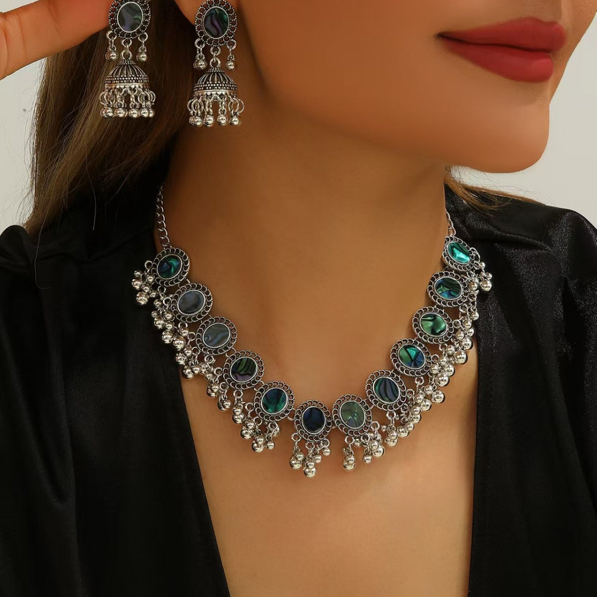Bohemian Abalone Shell Jewelry Set