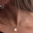 Double Disc Round Bead Necklace