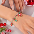 Christmas Tree & Santa Pendant Charm Bracelet