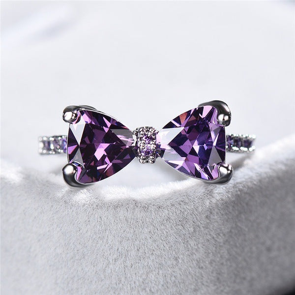 Purple Zircon Bow Ring