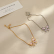 Pink Crystal Hollow Butterfly Bracelet