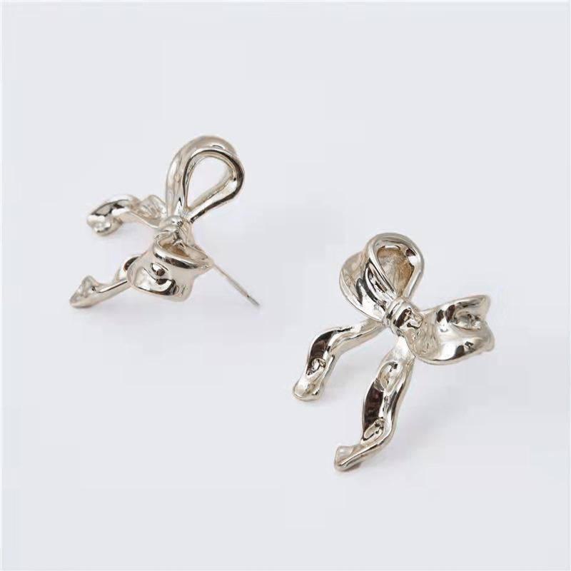 Bow Earrings Simple Style Fashionable and Versatile Earrings