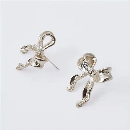 Bow Earrings Simple Style Fashionable and Versatile Earrings