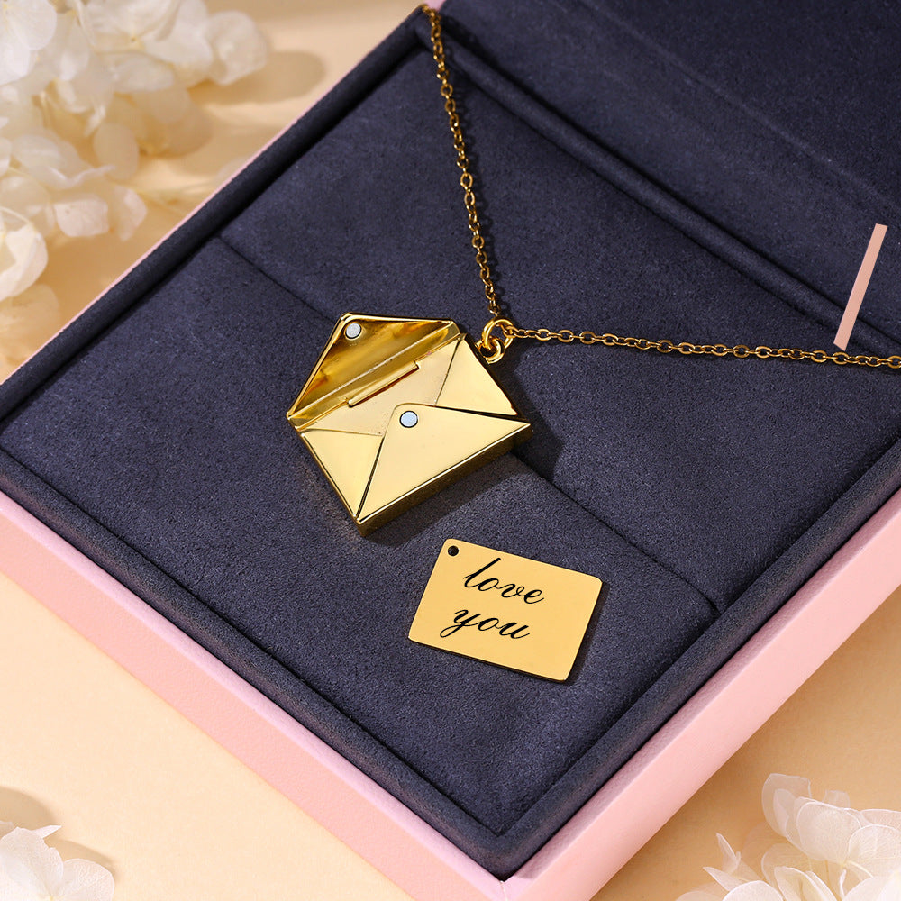 Envelope Love Letter Pendant Necklace
