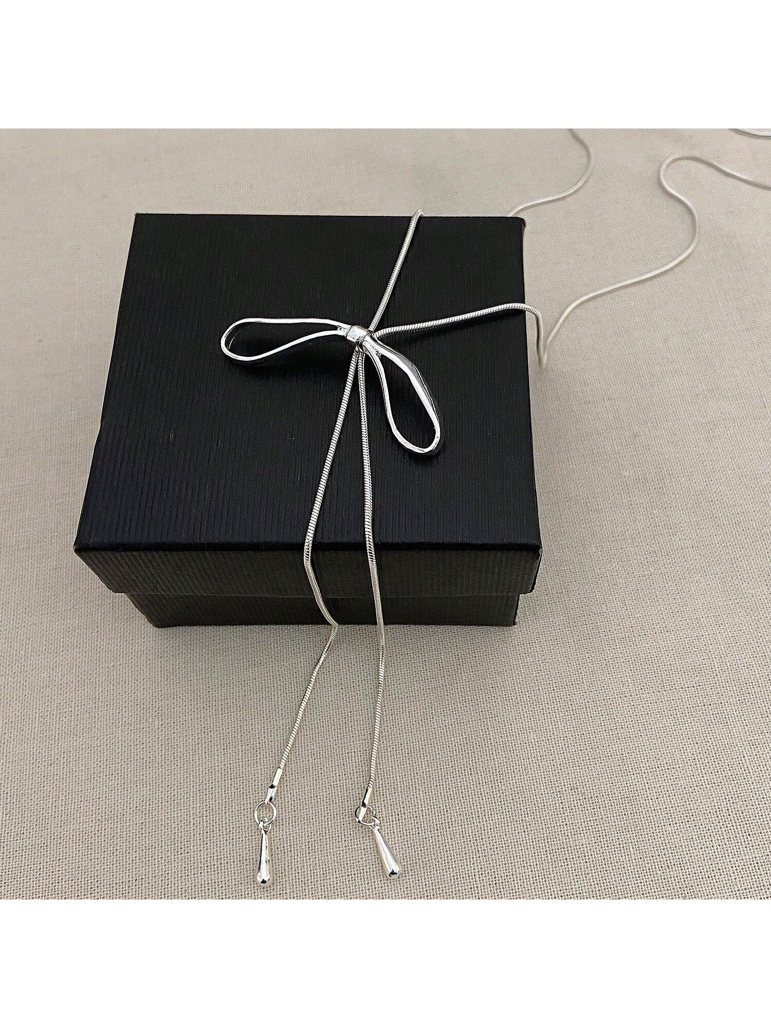 1Pc Geometric Charm Y Lariat Necklace, Stainless Steel Jewelry