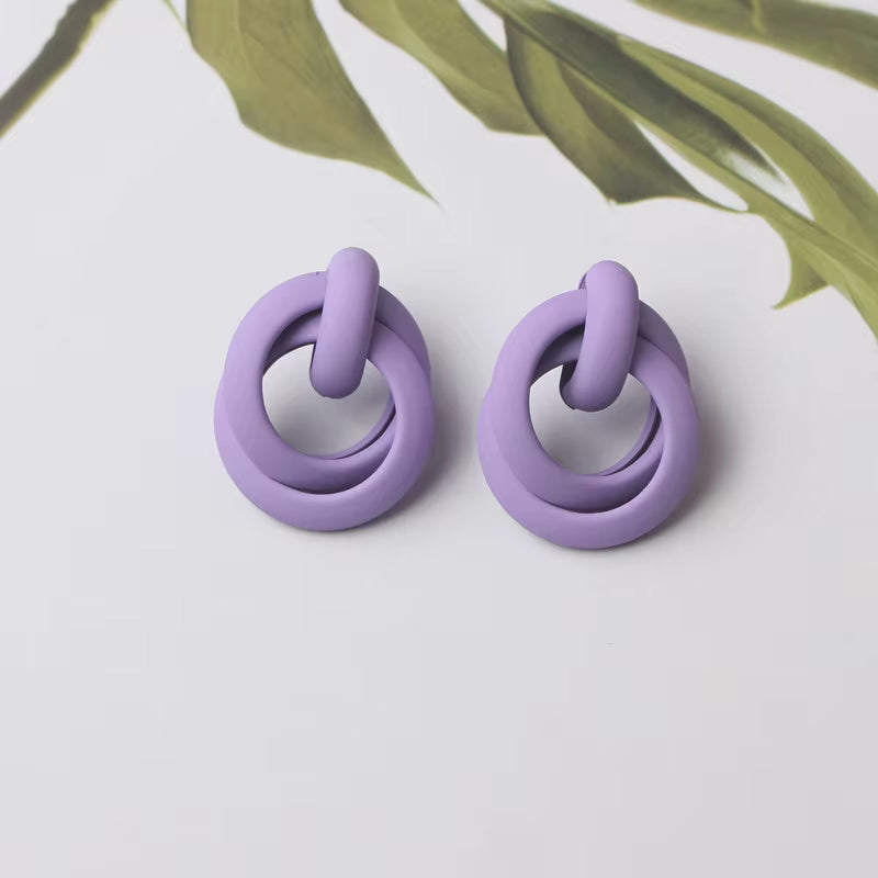 Colorful Metal Dangle Earrings for Women Personality Fashion Drop Earrings Flower Heart Pendants Earrings Pendientes Mujer