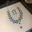 Diamond Flower Layered Necklace & Earring Set