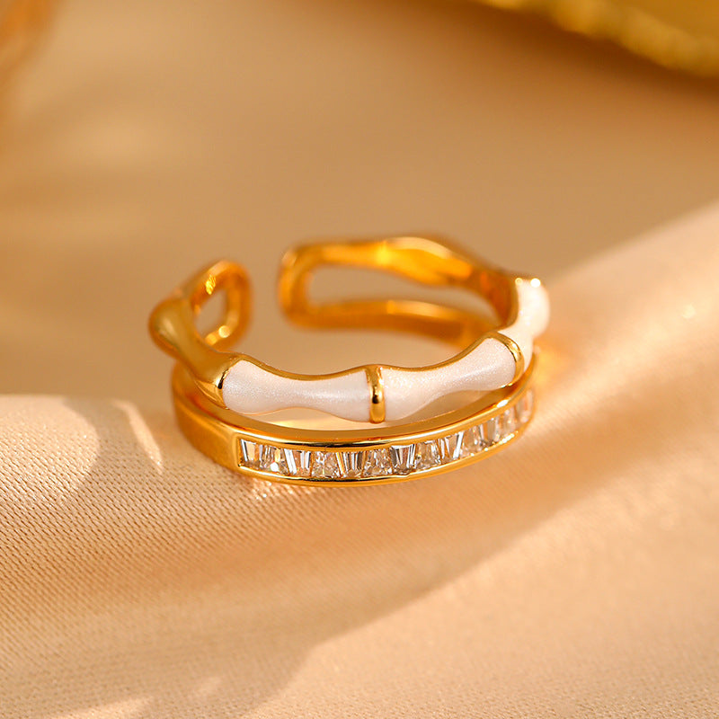Zircon Bamboo Open Ring