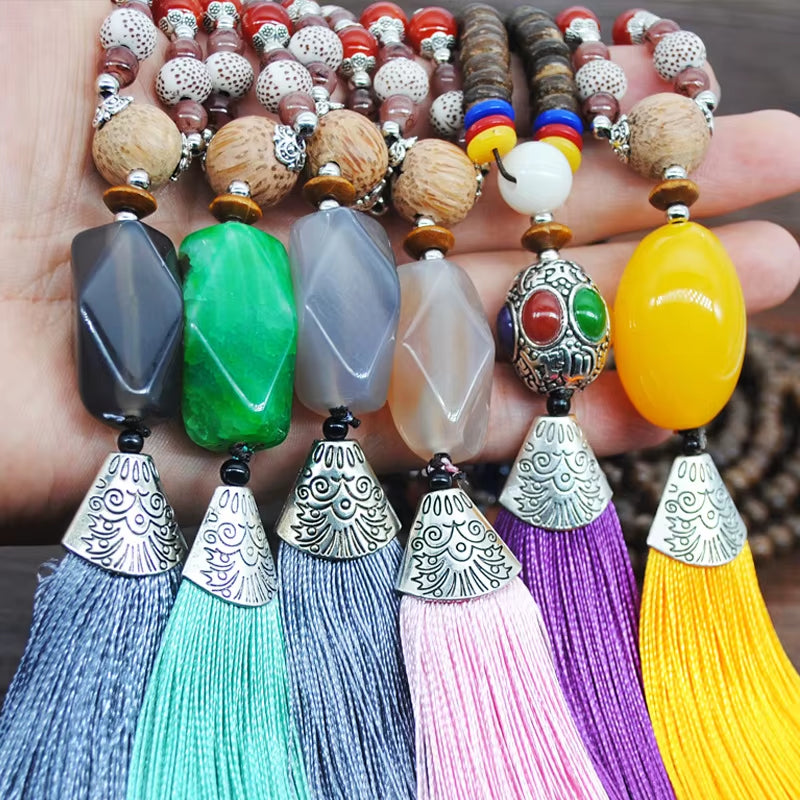 Bohemia Long Necklace Women Long Chain Sweater Chain Ethnic Tassel Necklaces Bijoux Femme Colar Clothing Jewelry Wholesale Bff