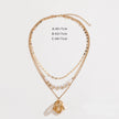 Metal Flower Twin Necklace Earrings For Women