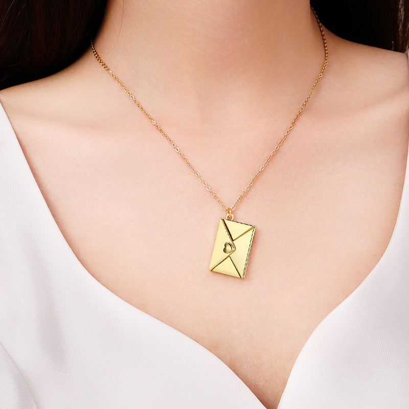 Envelope Love Letter Pendant Necklace
