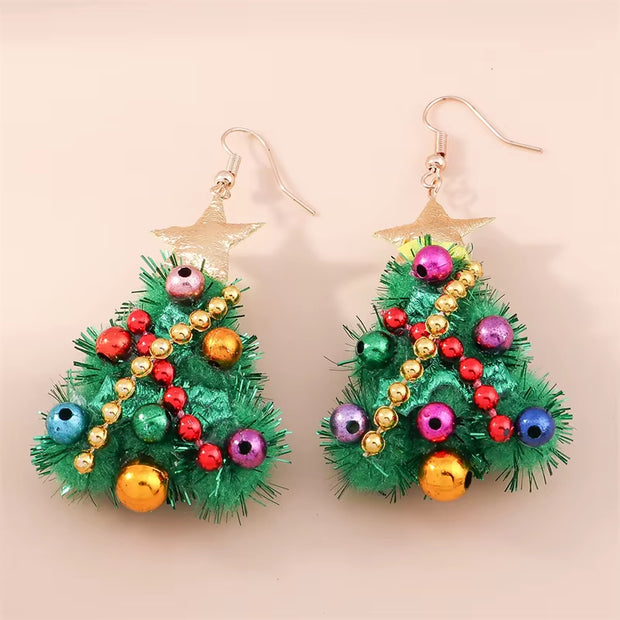 Cute Colorful Christmas Tree Drop Earrings for Women Festival Christmas Dangle Earrings Girls Party Jewelry Gifts