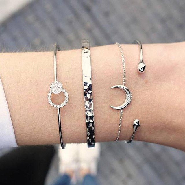 Crystal Charm Bracelet Set