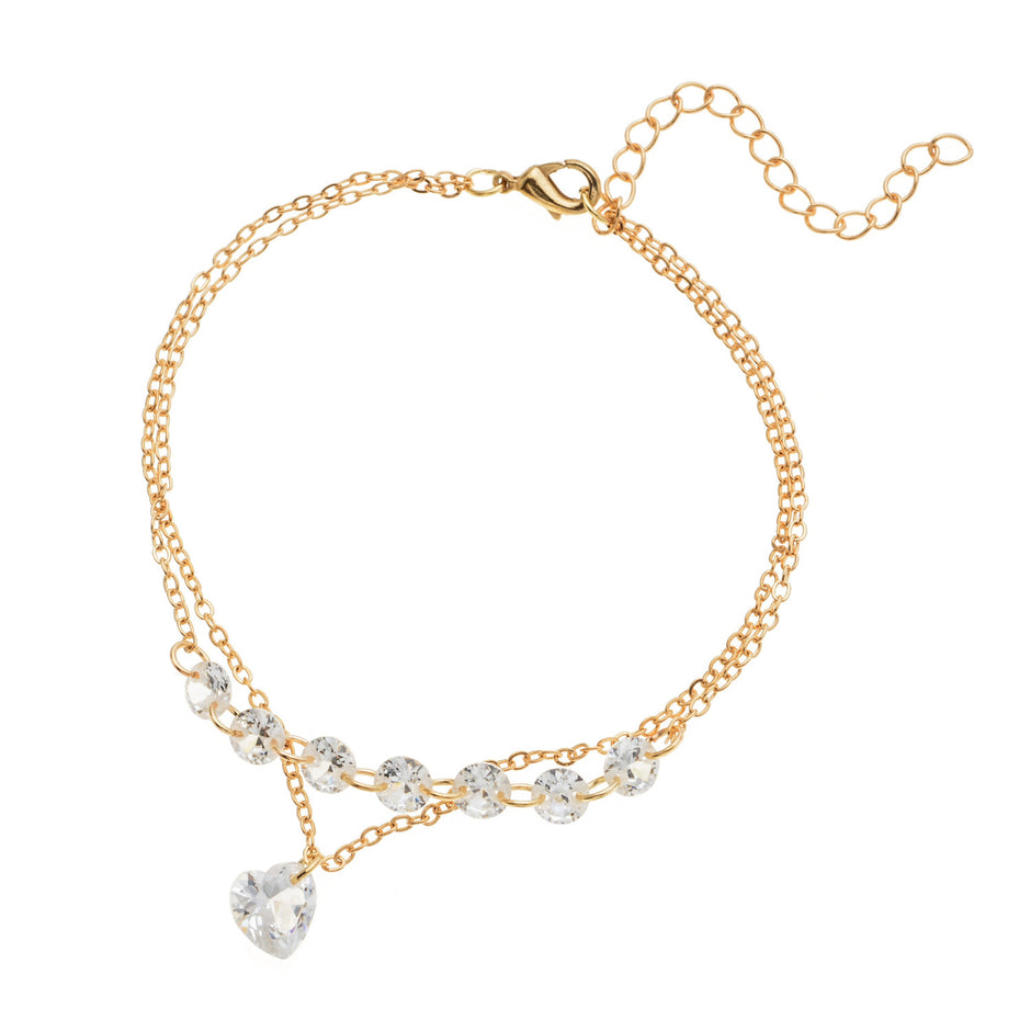Double Heart Crystal Bracelet