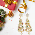 Zircon Christmas Tree Tassel Drop Earrings