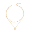 Double Disc Round Bead Necklace