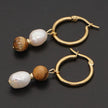 Drop Dangle Earring Freshwater Baroque Pearl Brincos Stainless Steel Earrings Natural Stone Earings for Women Jewelry