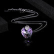 Fashion 925 Silver Heart Shape Crystal Hook Earrings Zircon Pendant Necklace Gift for Lady CZ Women Charm Anniversary Gift Birthday Party Jewelry Bridal Engagement Wedding Jewelry Gift