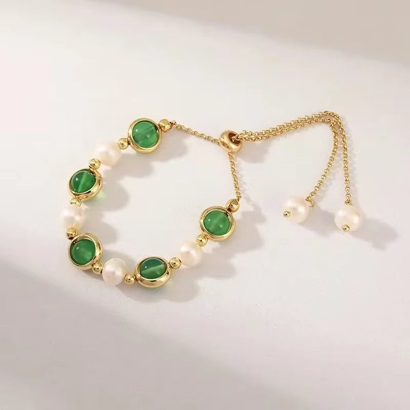 New Luxurious Geometry Square Green Crystal Bracelets Women Fashion Exquisite Butterfly Love Heart Metal Bracelets Set Jewelry