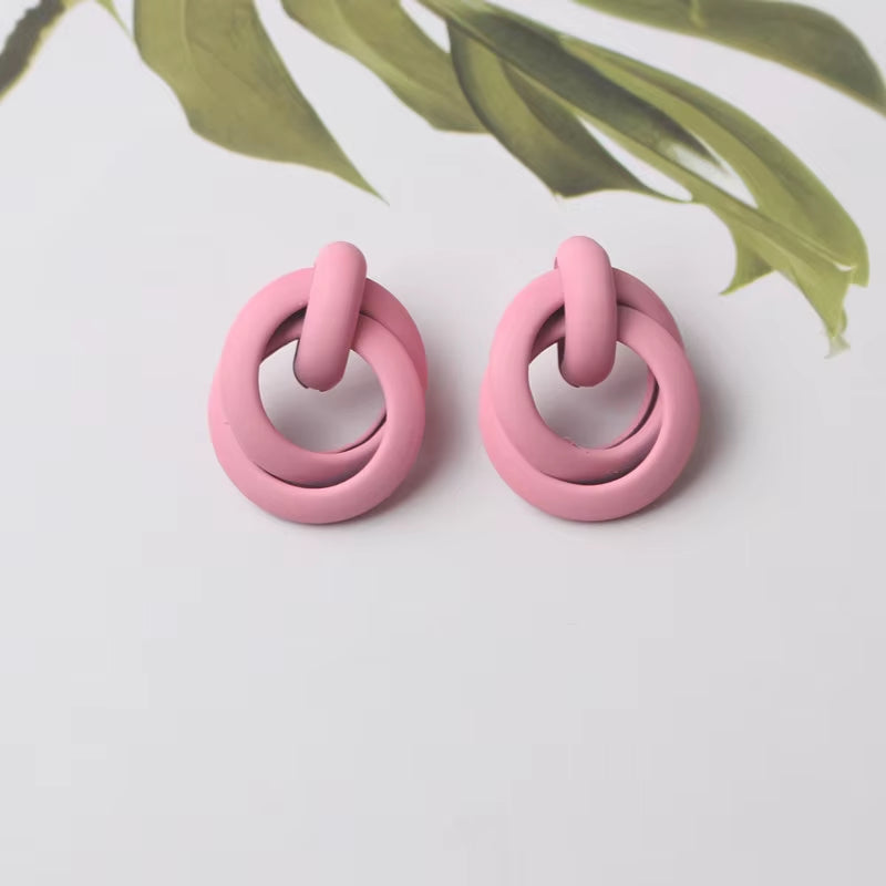 Colorful Metal Dangle Earrings for Women Personality Fashion Drop Earrings Flower Heart Pendants Earrings Pendientes Mujer