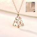 925 Sterling Silver Christmas Tree & Elk Zircon Necklace