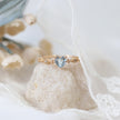 Sky Blue Glass Heart Ring