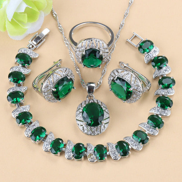 Mixed Gemstone Jewelry Set - 4-Piece Collection