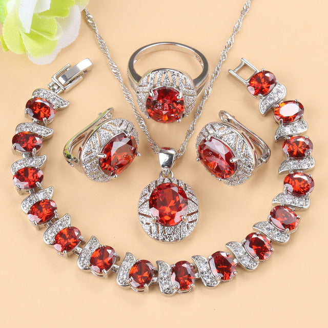 Mixed Gemstone Jewelry Set - 4-Piece Collection