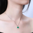 May Birthstone Necklace Women Green Heart Emerald CZ 925 Sterling Silver Pendant Jewelry Mother'S Day Gift