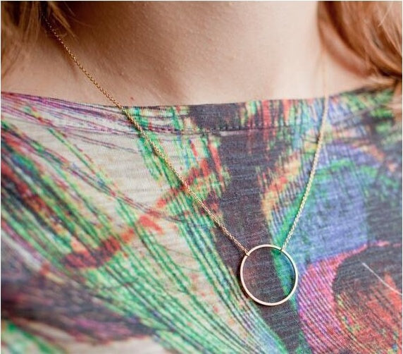Gold Lariat Drop Pendant Necklace