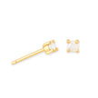 18K Gold Plated 925 Silver Birthstone Stud Earrings - Mini Colored Zircon