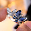 Blue & White Butterfly Ring