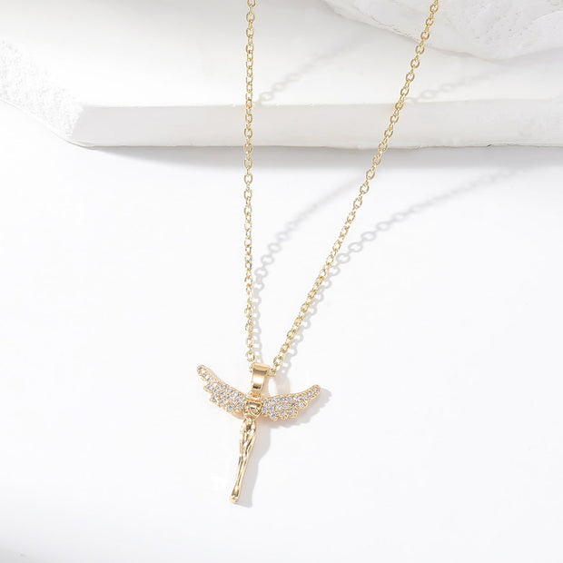 1Pc Classic & Delicate Lucky Goddess Angel Pendant Women'S Clavicle Necklace Decoration Gift