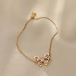 Pink Crystal Hollow Butterfly Bracelet