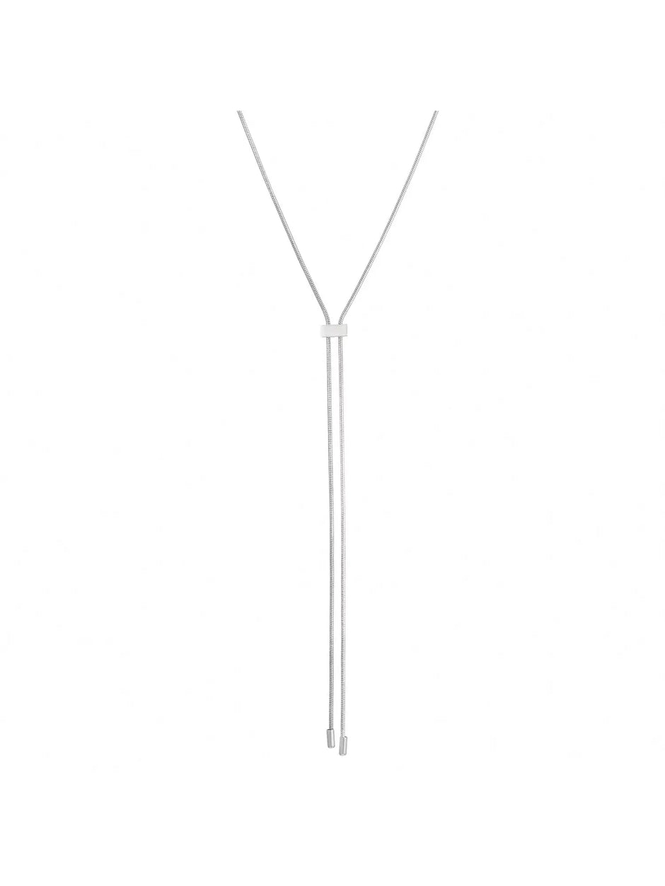 1Pc Geometric Charm Y Lariat Necklace, Stainless Steel Jewelry