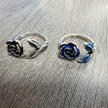 Blue Enamel Rose Ring