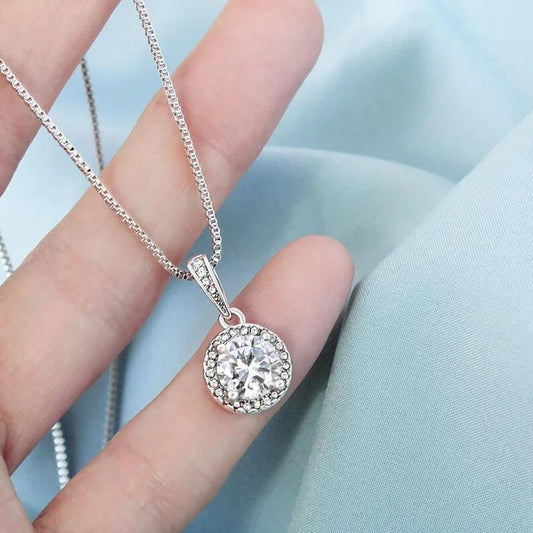 Micro Set round Bag Carat Diamond Clavicle Chain