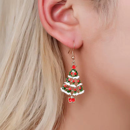 1 Pair Christmas Dangle Earrings Christmas Bell Light Bulbs Hoop Earrings Christmas Tree Earrings for Women Girls Xmas Part Gift