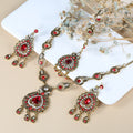 Vintage Indian Bridal Jewelry Set with Maang Tikka – Necklace & Earrings