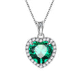May Birthstone Green Emerald Heart Necklace
