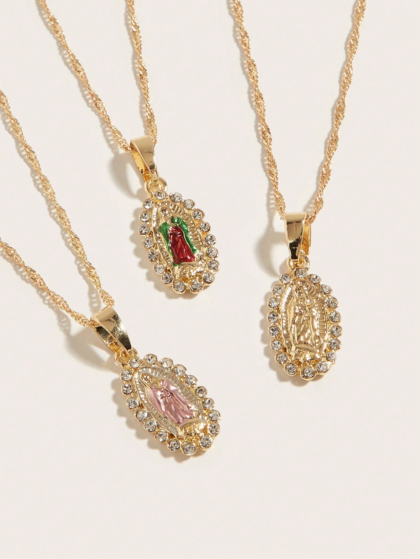 1Pc Women'S 14K Virgin Mary Mama Pendant Necklace