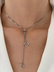 1Pc Geometric Charm Y Lariat Necklace, Stainless Steel Jewelry