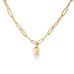 Cross Chain Pearl Necklace