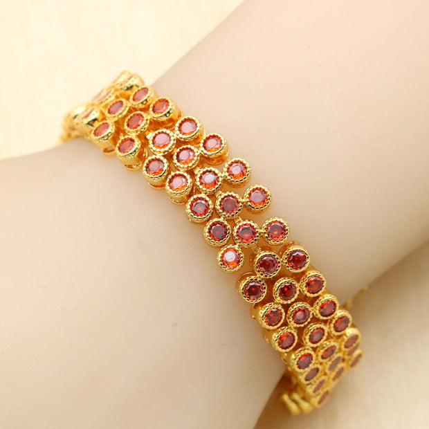 Gold Zircon Jewelry Set - 4-Piece Collection